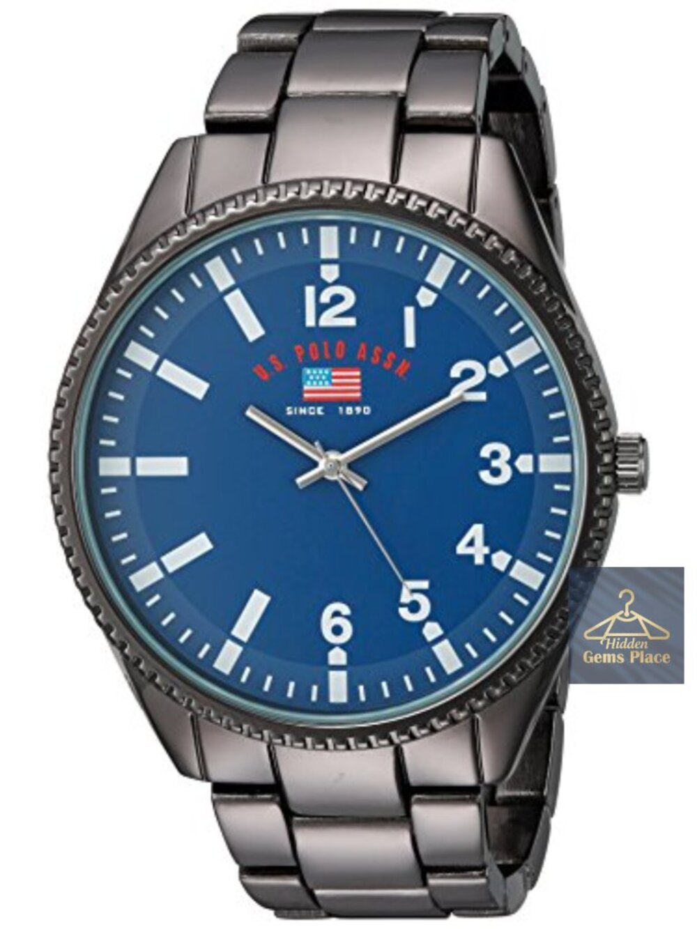 U.S. Polo Assn. Men's Quartz Watch, Metal Bracelet, Gift Box
